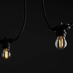 Flexible Lichterkette außen Schwarz Metall IP65 E27