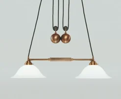 Flexible Pendelleuchte Berliner Messing Glas E27 83 cm