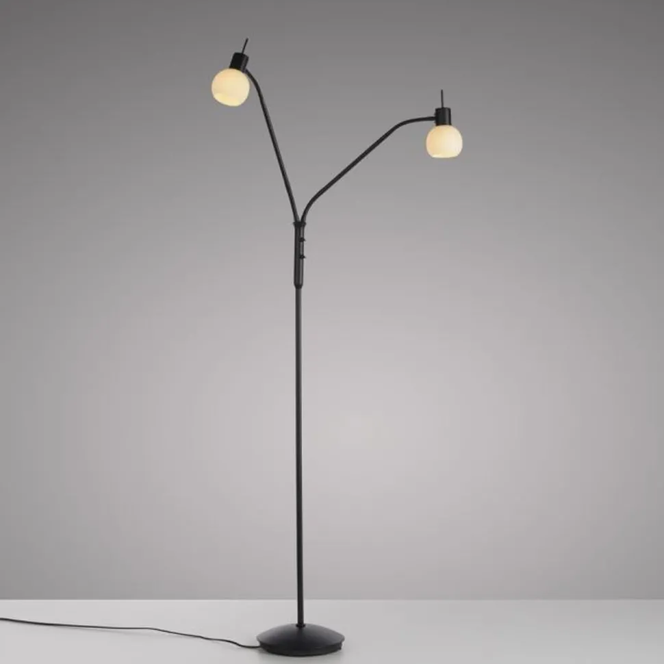 Flexible Stehleuchte Glas Metall 170 cm inkl E14 3000 K