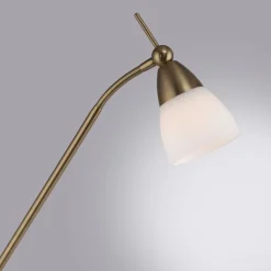 Flexible Stehleuchte in Altmessing Dimmer Glas 163 cm