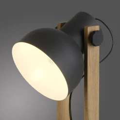 Flexible Tischlampe Holz Metall E27 45 cm Industrial