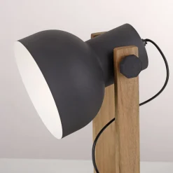 Flexible Tischlampe Holz Metall E27 45 cm Industrial