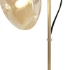 Flexible Tischleuchte Glasschirm 35,3 cm Gold Bernstein