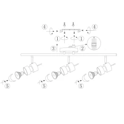 Flexibler Deckenspot in Stahl inkl. GU10 3-flammig