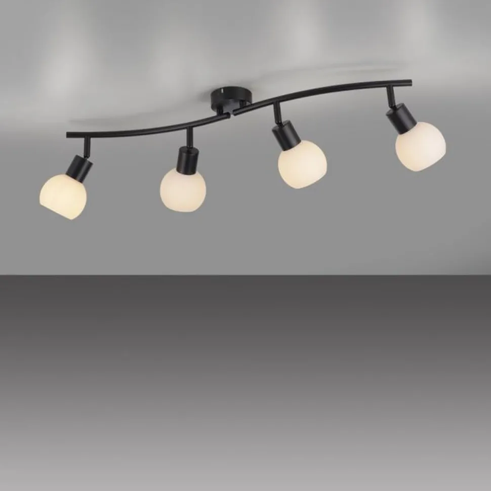 Flexibler Deckenstrahler Glas Metall inkl E14 3000 K