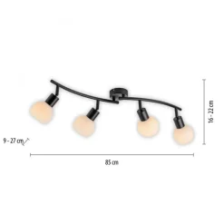 Flexibler Deckenstrahler Glas Metall inkl E14 3000 K