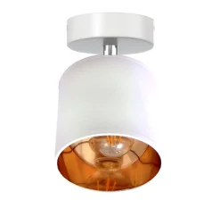 Flexibler Deckenstrahler Stoff E27 blendarm Weiß Gold