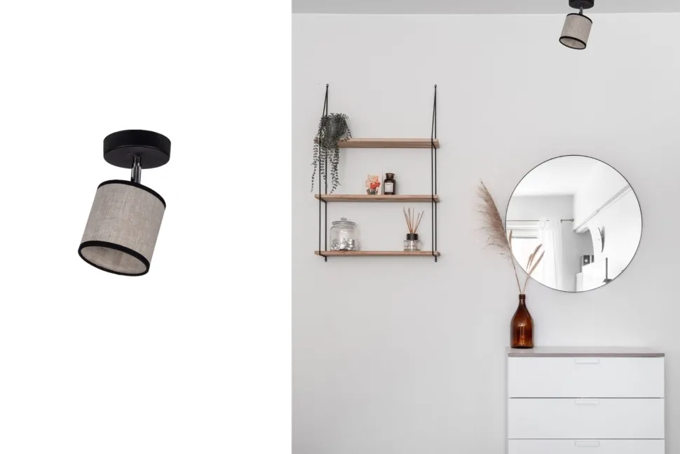 Flexibler Deckenstrahler blendarm Stoff E14 B:10 cm