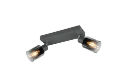 Flexibler Deckenstrahler Rauchglas Metall E14 T:27,5 cm