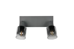 Flexibler Deckenstrahler Rauchglas Metall E14 T:27,5 cm