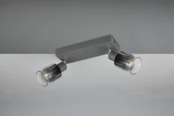 Flexibler Deckenstrahler Rauchglas Metall E14 T:27,5 cm