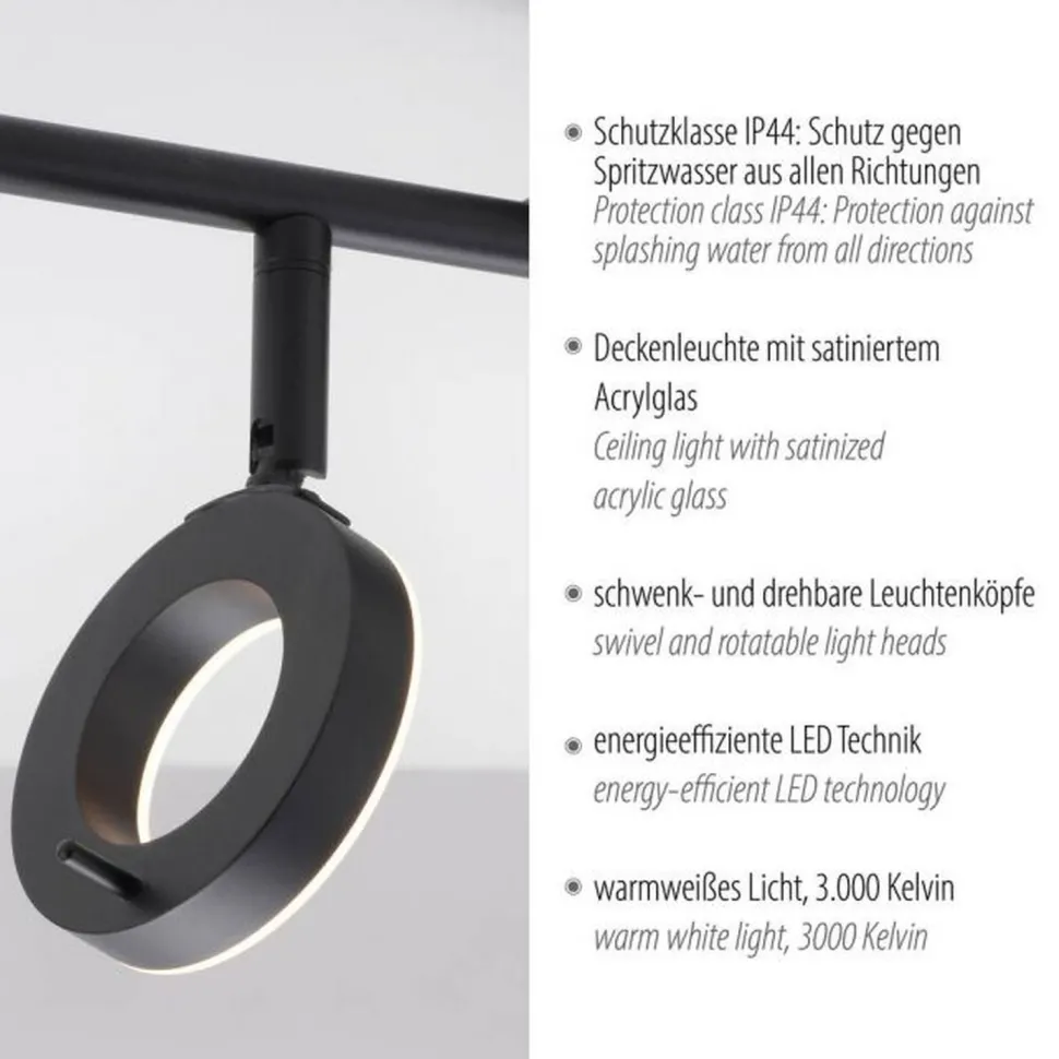 Flexibler LED Deckenspot Anthrazit IP44 50 cm blendarm