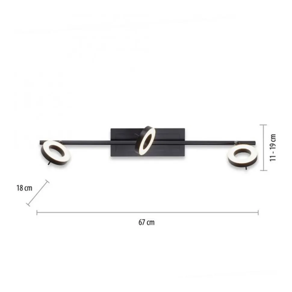 Flexibler LED Deckenspot Anthrazit IP44 67 cm blendarm