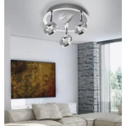 Flexibler LED Deckenstrahler in Aluminium IP44 Ø33,5 cm