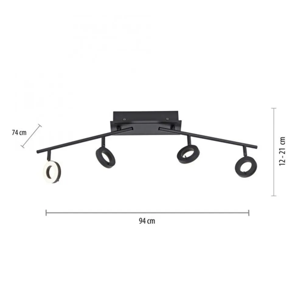 Flexibler LED Deckenstrahler Anthrazit IP44 94 cm 26 W