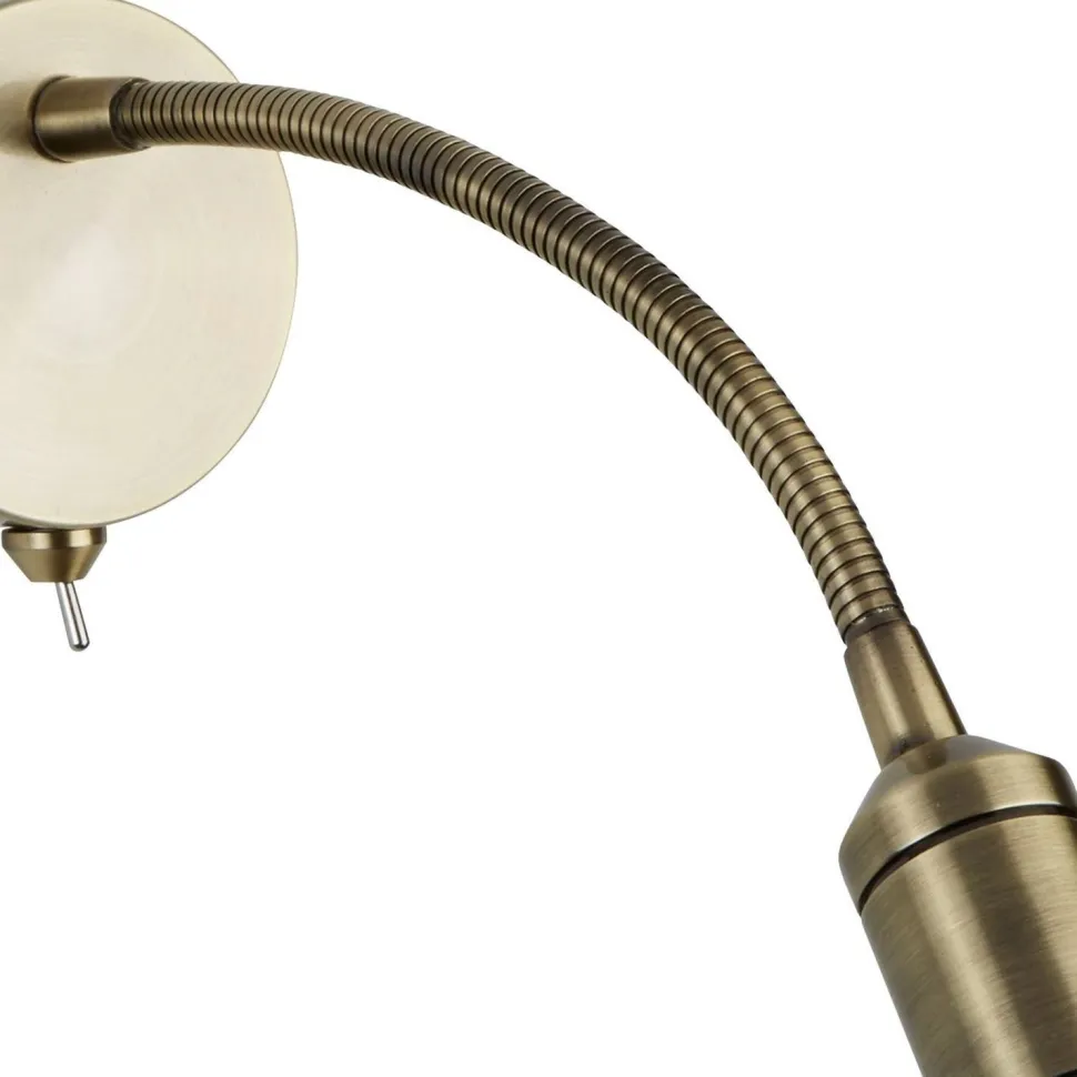 Flexibler LED Wandstrahler in Messing 1 W mit Schalter