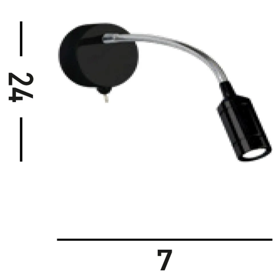 Flexibler LED Wandstrahler mit Schalter Metall warmweiß