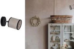 Flexibler Wandstrahler blendarm Stoff E14 H:16 cm klein