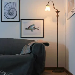 Florale Stehleuchte Weiß