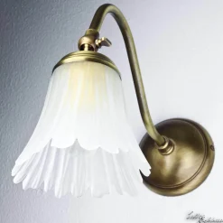 Florale Wandlampe Bronze Hell