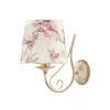 Florale Wandlampe CRINE Shabby Gold Weiß Leuchte