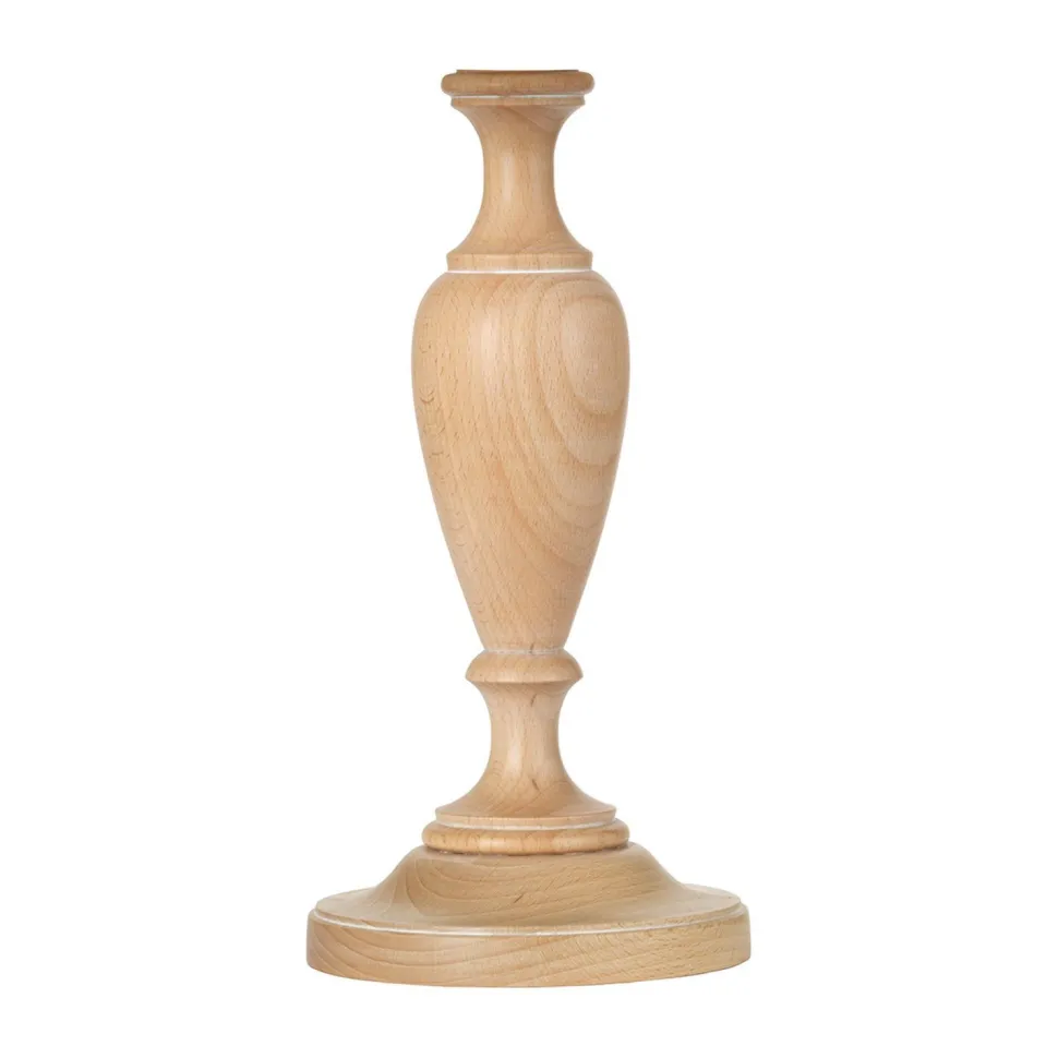 Fuß für Tischleuchte Holz 28 cm hoch in Natur E27