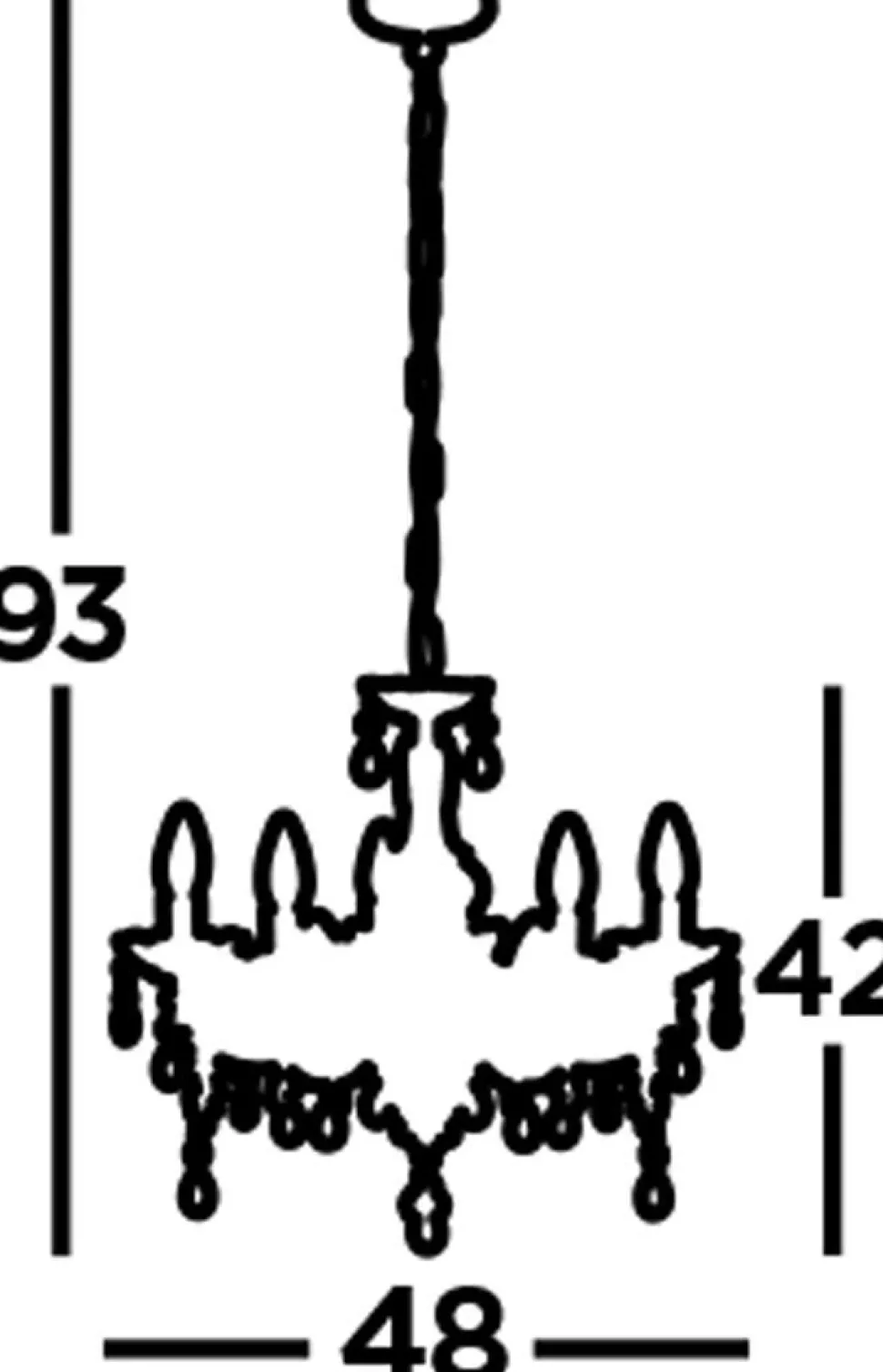 Funkelnder Kronleuchter Glas Kristall Ø 48 cm 5x E14