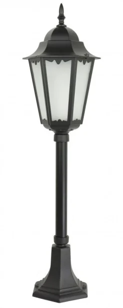 Garten Stehlampe Schwarz Aluminium Glas 85cm