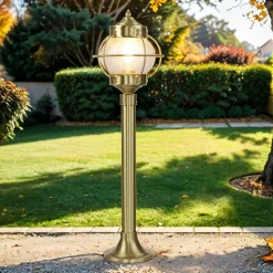 Gartenlampe Messing H:65cm Maritim wetterfest