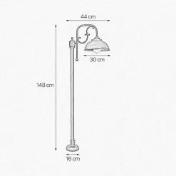 Gartenlaterne Messing Glas 148 cm in Bronze Antik IP44 E27