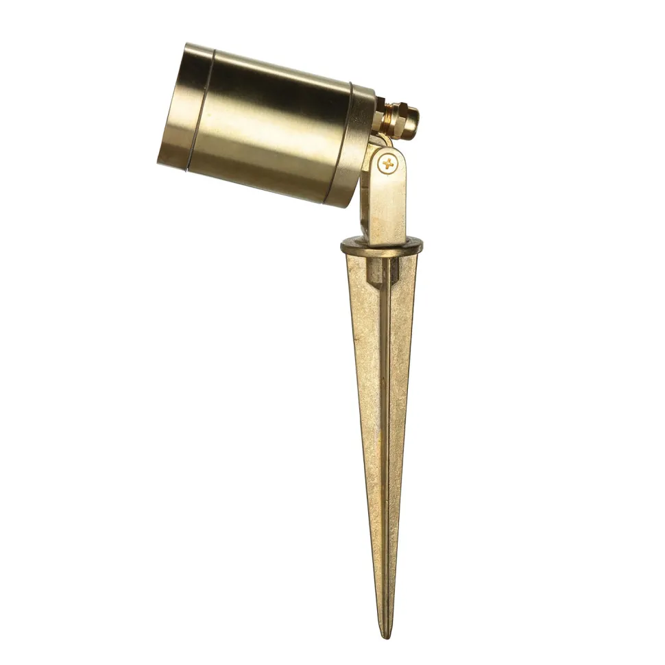 Gartenleuchte Erdspieß Echt-Messing IP64 verstellbar