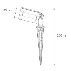 Gartenleuchte Erdspieß Echt-Messing IP64 verstellbar