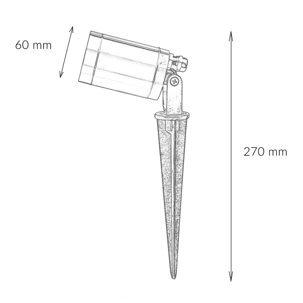 Gartenleuchte Erdspieß Echt-Messing IP64 verstellbar