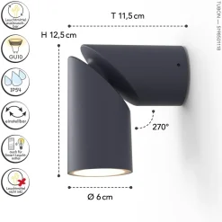 Gartenstrahler Anthrazit Aluminium GU10 IP54 beweglich