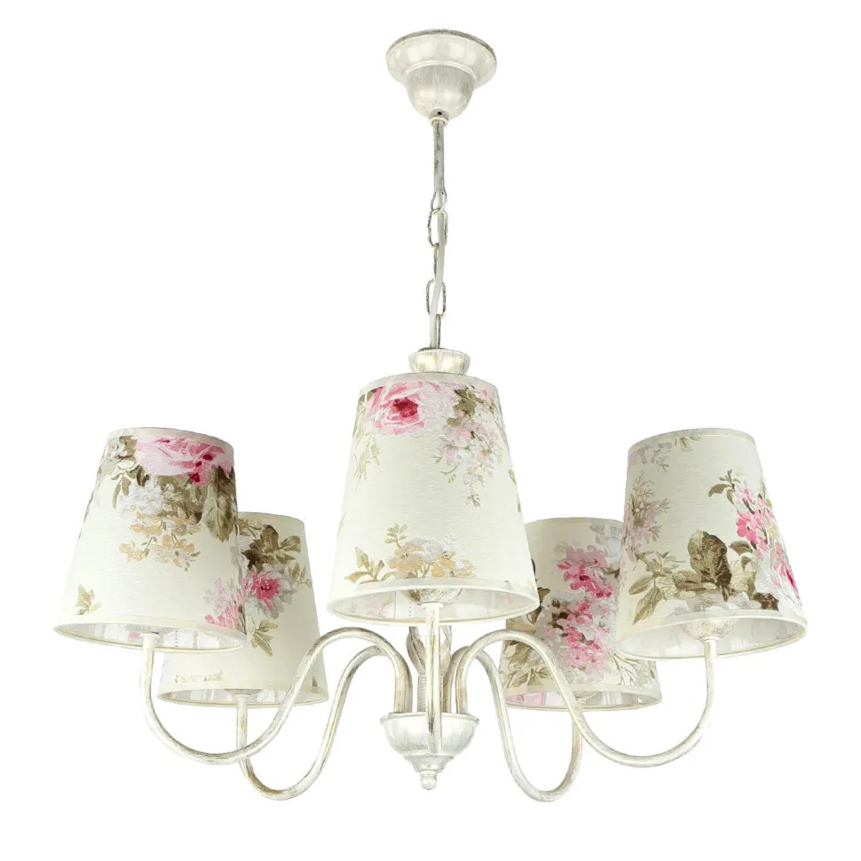 Geblümter Kronleuchter LOREN Esstisch Stoff 5-flmg