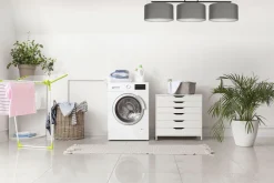 Gemütliche Deckenlampe Stoff Graphit Weiß E27 3-flammig