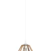 Gemütliche Hängelampe Weiß Natur Holz E27 B:20,5 cm