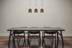 Gemütliche Hängeleuchte Rostbraun Metall Holz E27 66 cm