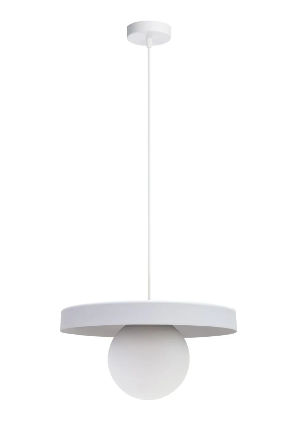 Gemütliche Pendelleuchte Glas Metall Weiß E27 Ø30 cm