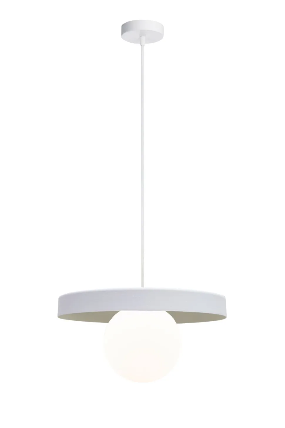 Gemütliche Pendelleuchte Glas Metall Weiß E27 Ø30 cm