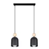 Gemütliche Pendelleuchte Schwarz Metall Holz E27 46 cm