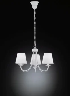 Gemütlicher Kronleuchter Stoff Metall Stoff E14 3-flmg