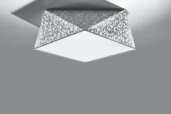 Geometrische Deckenlampe Grau gemustert B:40cm 2x E27