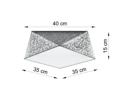 Geometrische Deckenlampe Grau gemustert B:40cm 2x E27