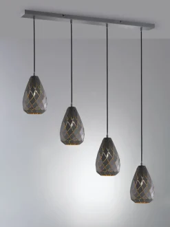 Geometrische Hängelampe Metall Anthrazit E27 90 cm lang