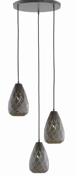 Geometrische Hängelampe Metall Anthrazit E27 Ø35 cm