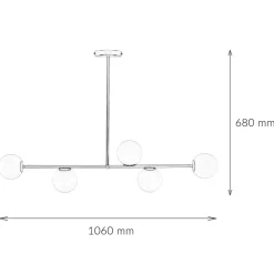 Gold Deckenlampe Metall Glas satiniert G9 5-flammig