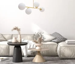 Goldene Deckenlampe Glaskugeln blendarm 4-flmg Metall