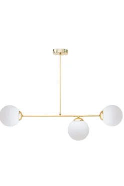 Goldene Deckenlampe Glaskugeln blendarm E27 Metall