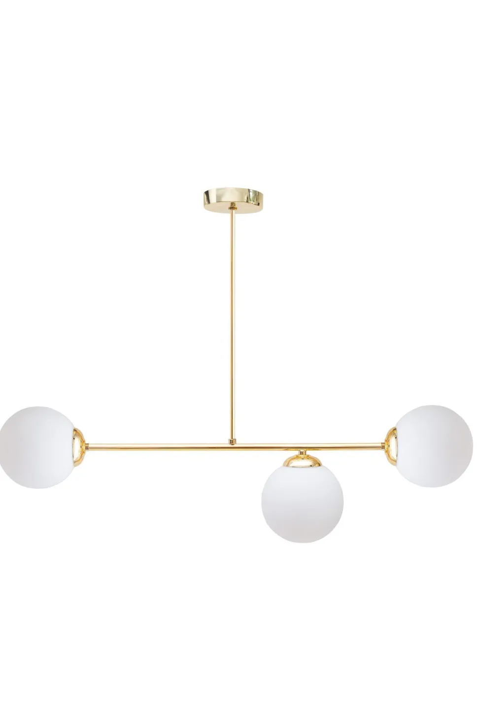 Goldene Deckenlampe Glaskugeln blendarm E27 Metall